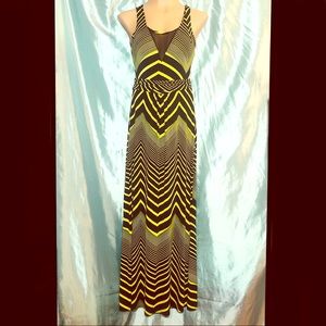Trippy mesh front/back sexy maxi dress, S